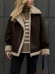 Fashionable Vintage Lapel Warm Jacket Coat