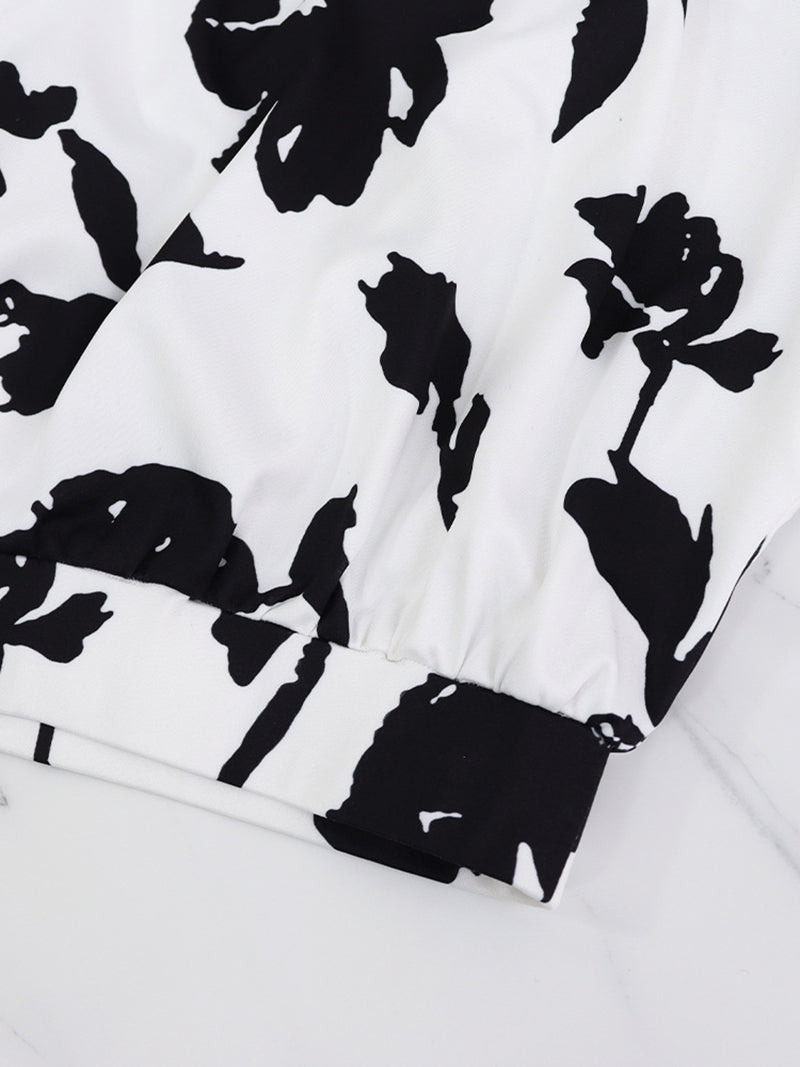 Elegant Print T Shirt Straight Pants Two Piece Set