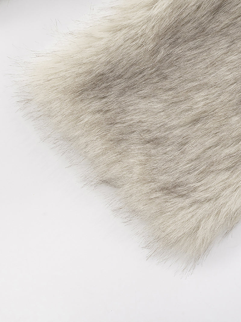 Sexy Backless Lace-up Faux Fur Fuzzy Halter Top