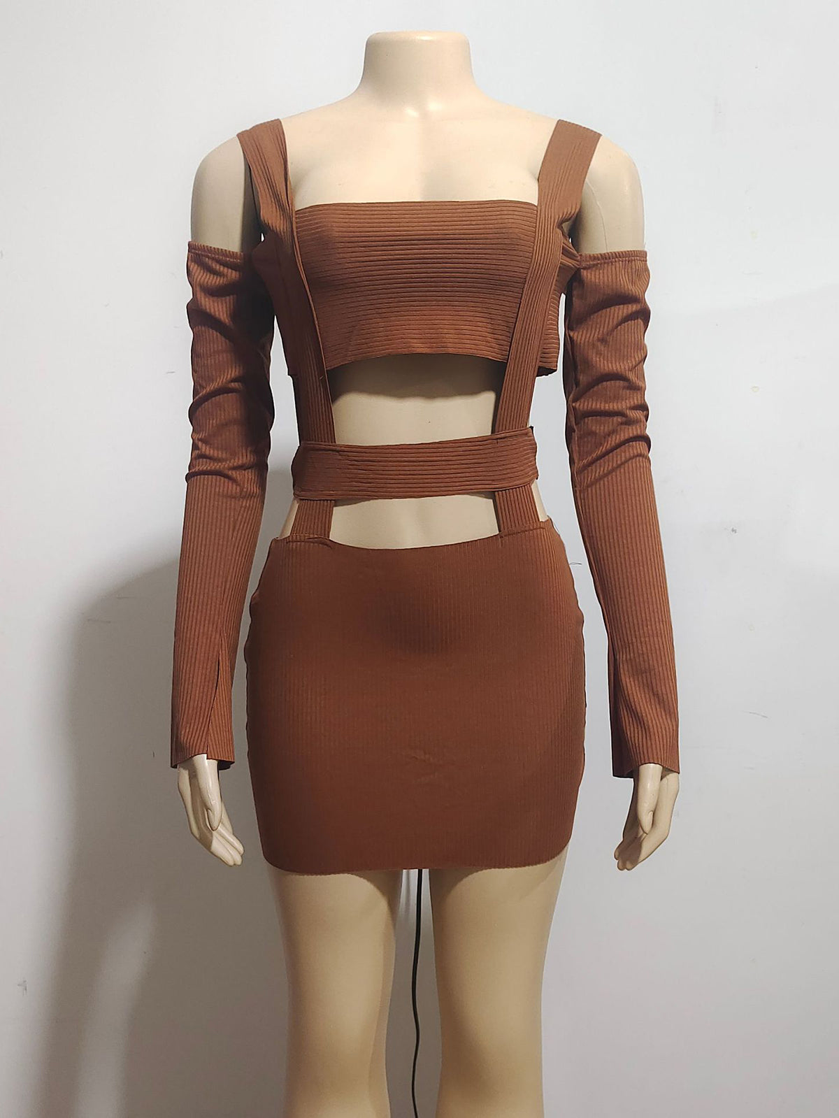 Sexy Hollow out Crop Suspenders Dress