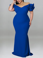 Elegant V Neck Ruffle Sleeve Party Nightclub Dress