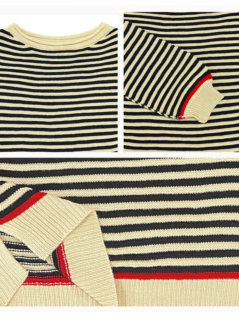 Vintage Crewneck Striped Pullover Sweater
