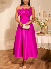 Elegant Appliques Cinched Waist Slip Dress