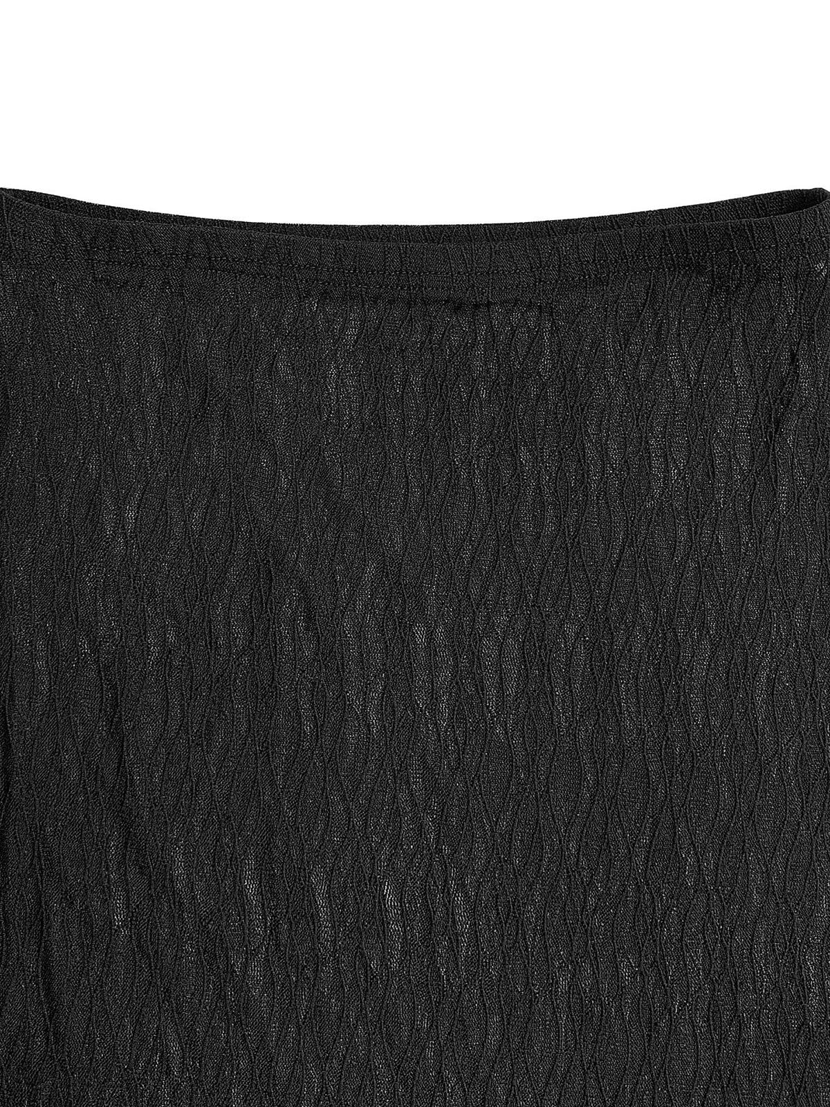 Elegant Off Shoulder Sheer Mesh Skirt Two Piece Set