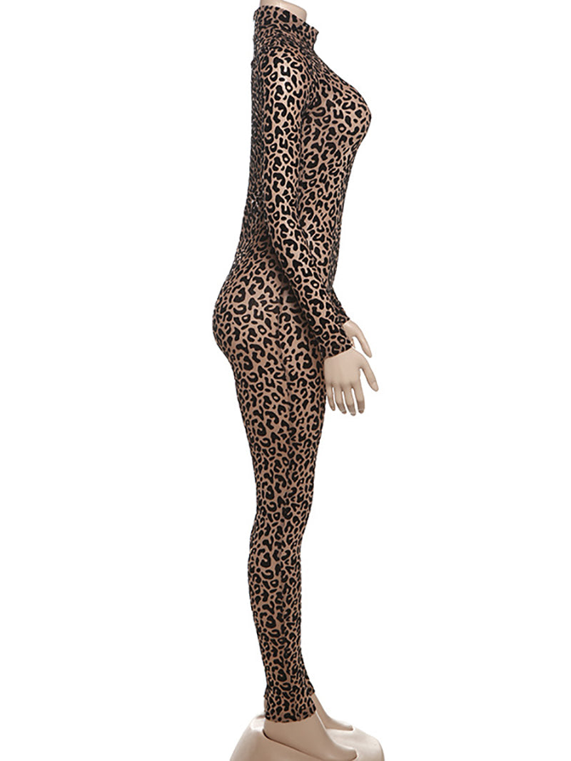 Sexy Leopard Print Bodycon Jumpsuit