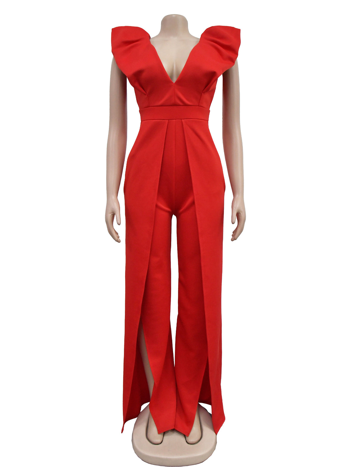 Sexy Deep V Backless Slit Jumpsuit