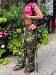 Streetwear Camo Baggy Straight Cargo Pants