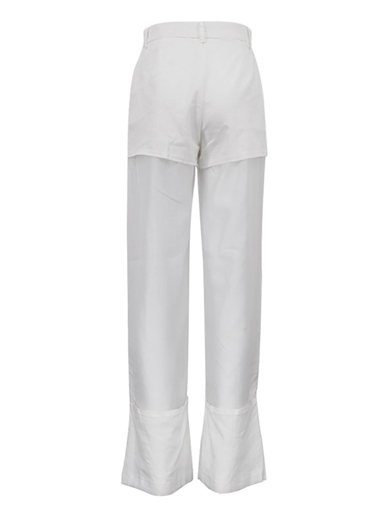 Fashion High Waist Wide-Leg Sheer Pants