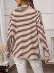 Fashion Lapel Striped Loose Casual Shirt