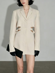 Cutout Waist Tailored Blazer-boutique