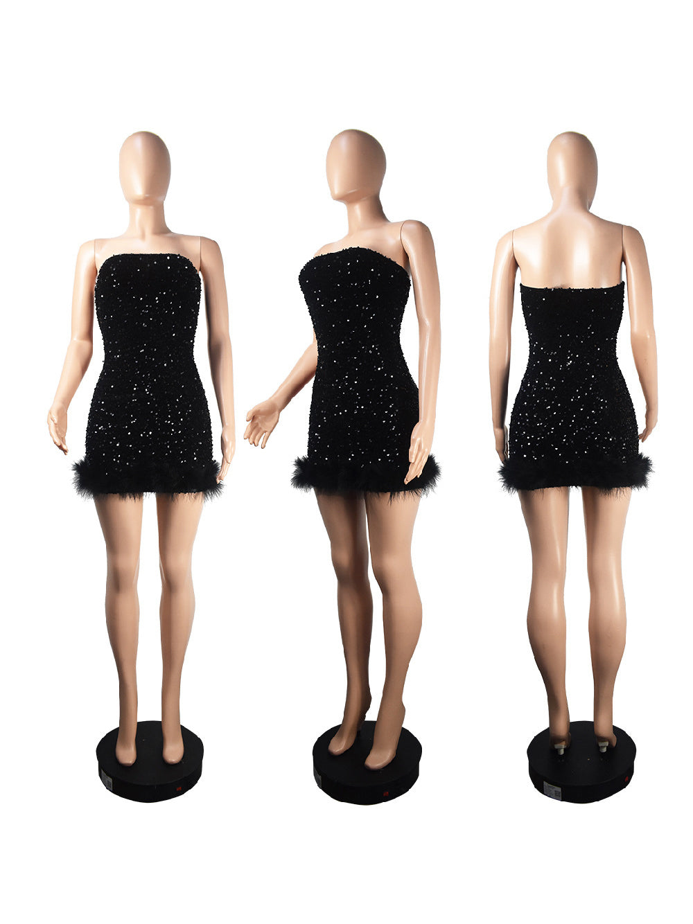 Strapless Sequin Club Mini Dress