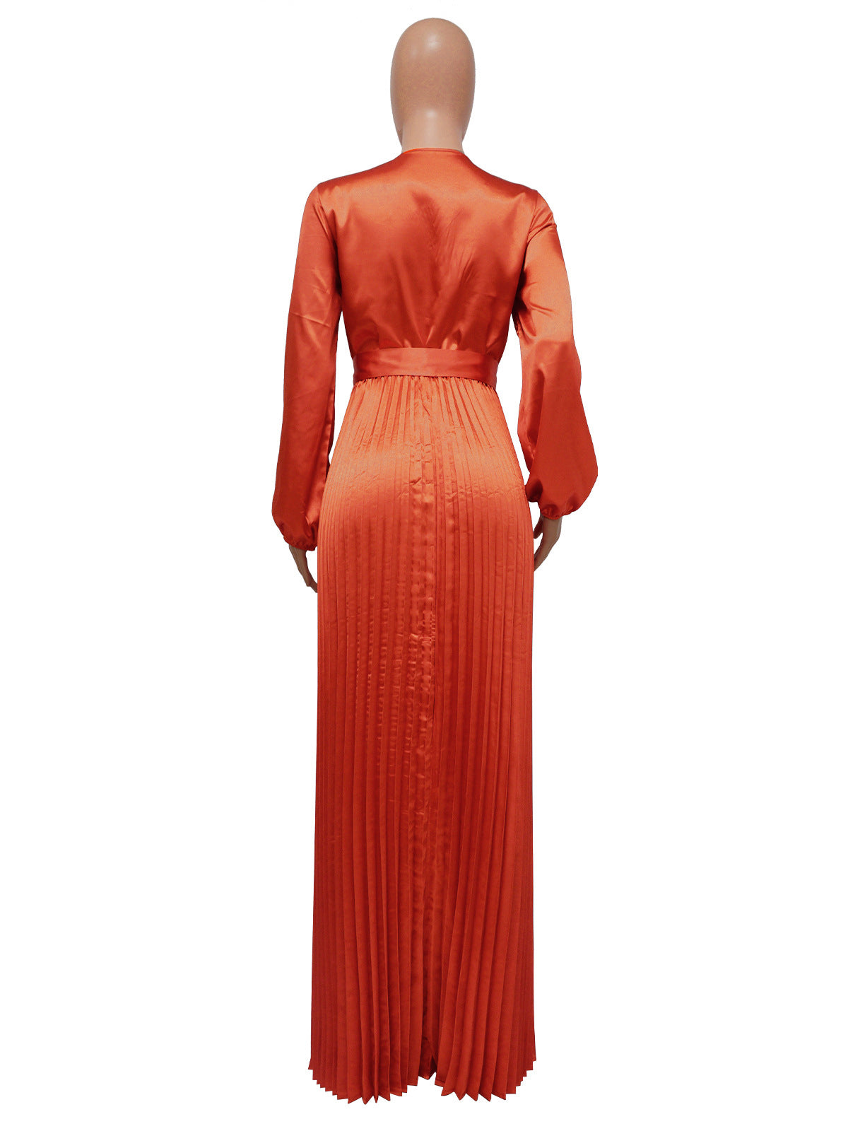 V Neck Cocktail Party Maxi Pleated Dress