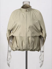 Stand Collar Cape Jacket-boutique