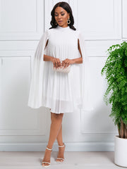 Chiffon Batwing Sleeve Cape Dress