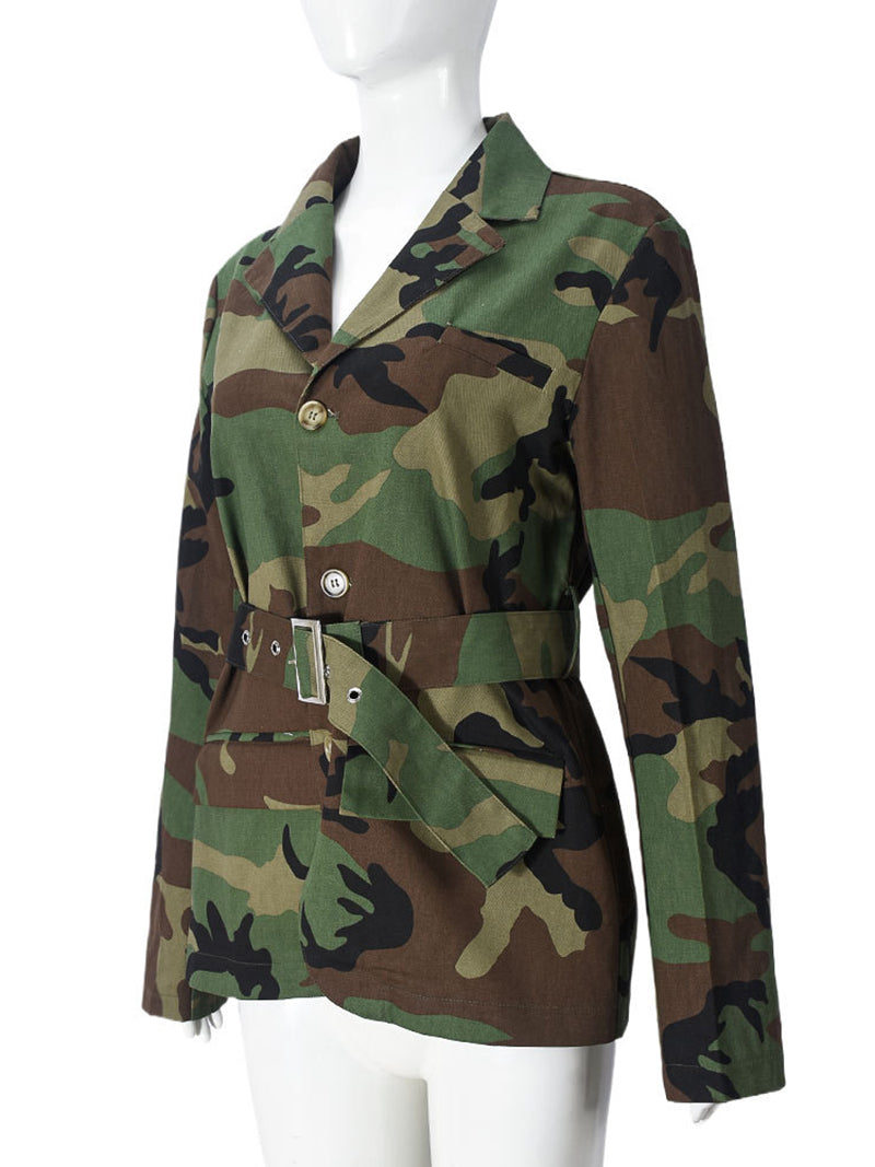 Fashion Lapel Camouflage Jacket