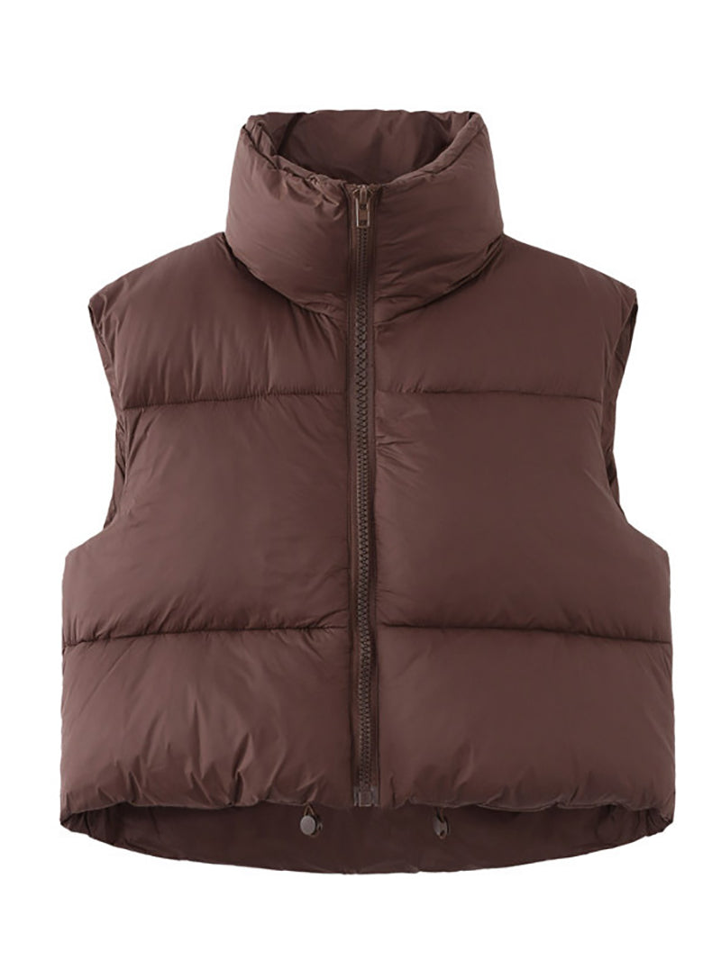 Solid Color Sleeveless Vest Cotton Padded Jacket