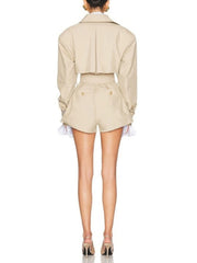 Fashion Belted Trench Coat Romper