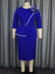 Elegant Round Neck Asymmetrical Ruffles Party Dress
