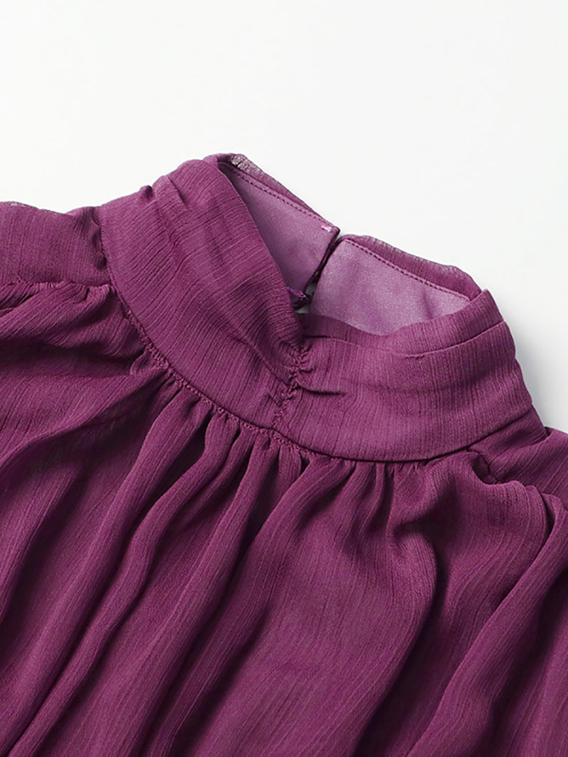 Vintage Chiffon Swing Sleeveless Midi Dress