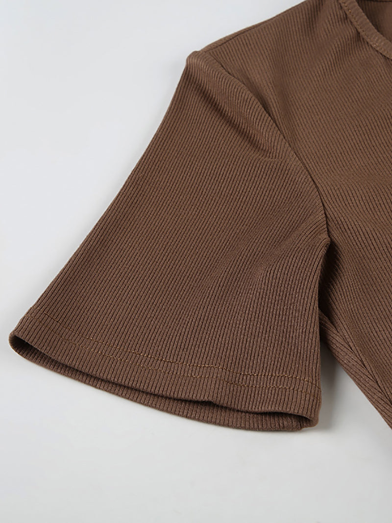 Fashion V-neck Knit Slim Package Hip Midi Dress