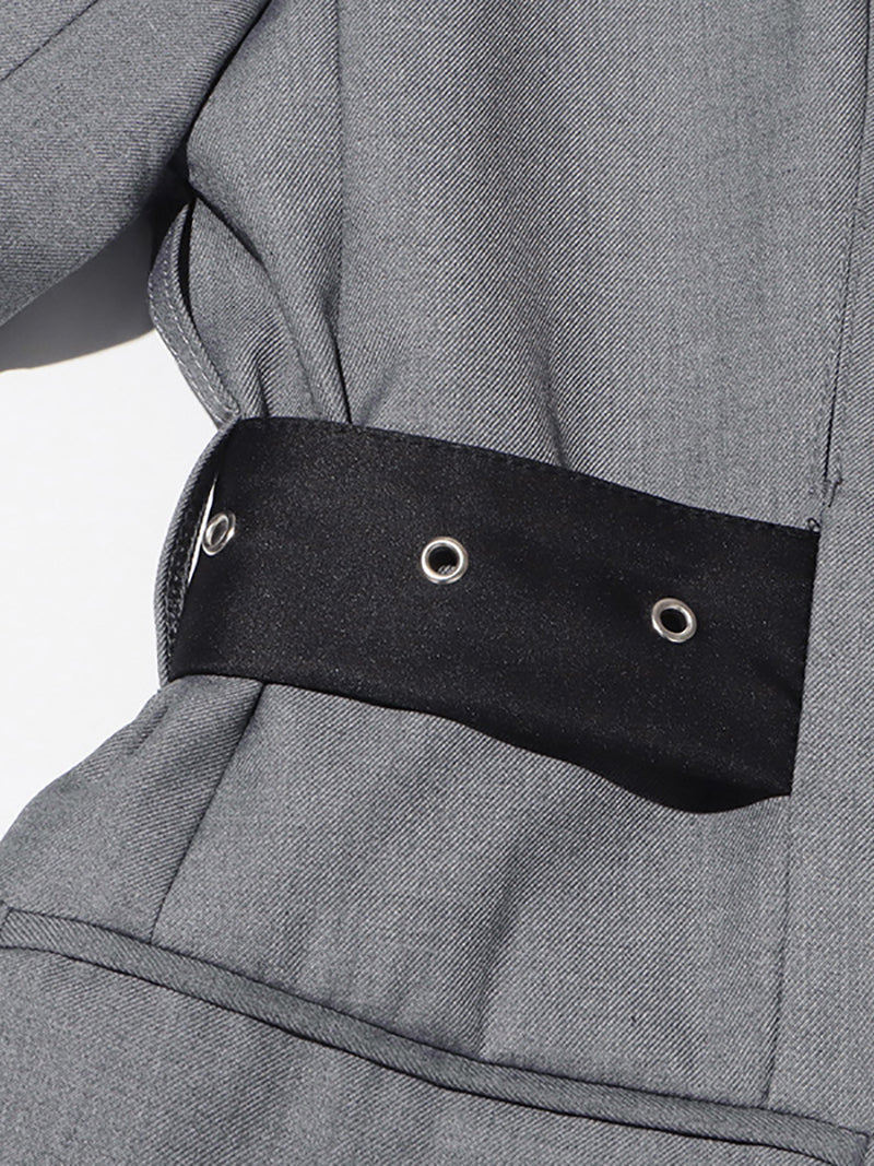 Fashion Double Belted Blazer