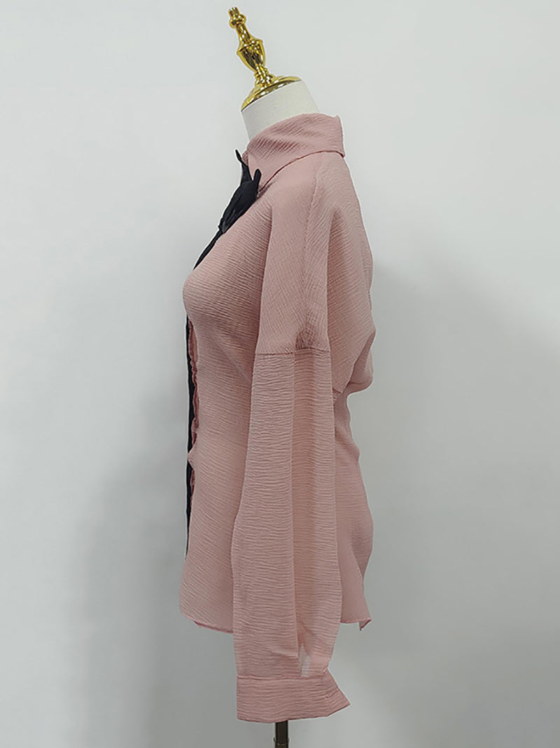 Casual Lantern Sleeve Loose Shirt Tops