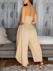 Strapless Wide Leg Jumpsuit