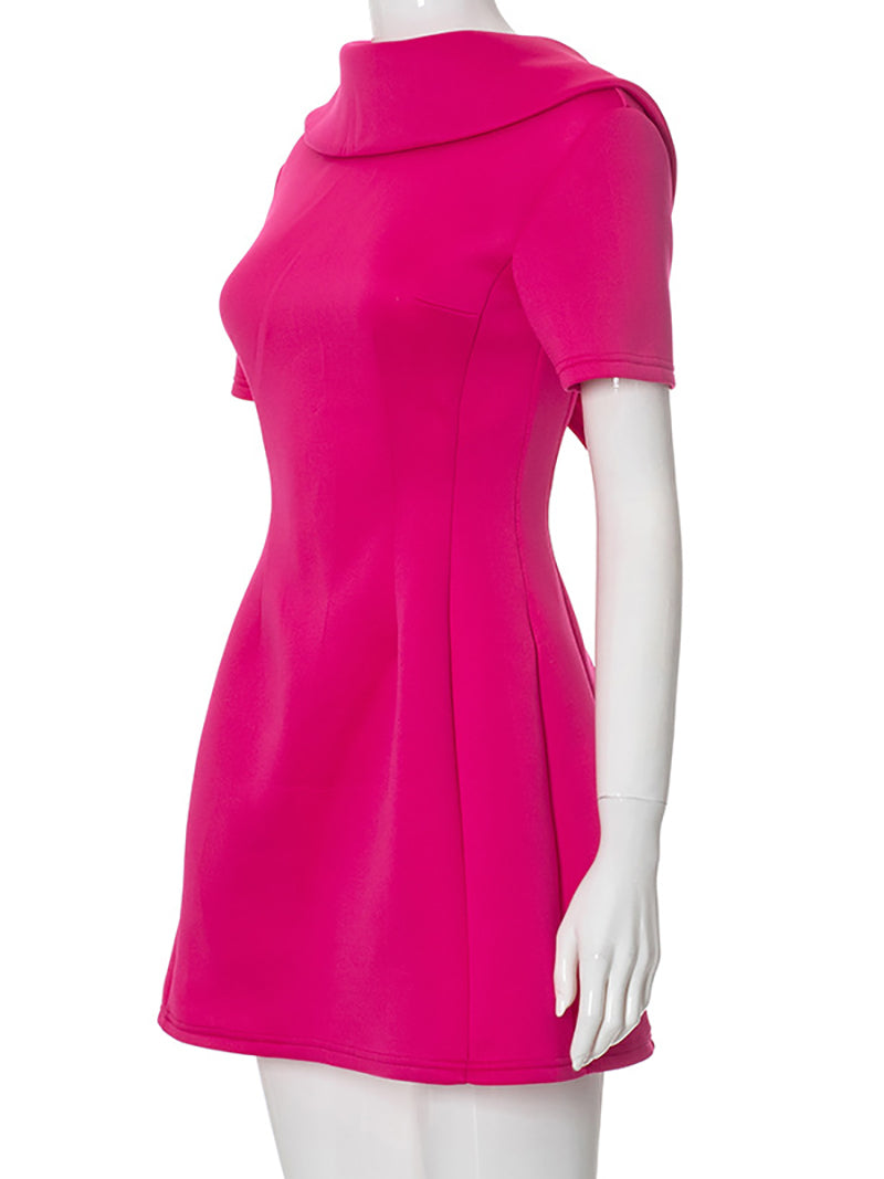 Barbie Pink Bowknot V Back Mini Dress