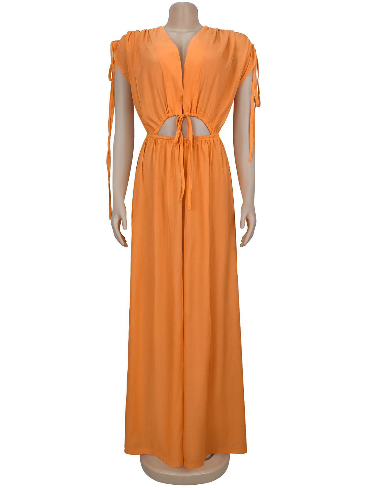 V Neck Batwing Sleeve Casual Wide Leg Jumpsuit