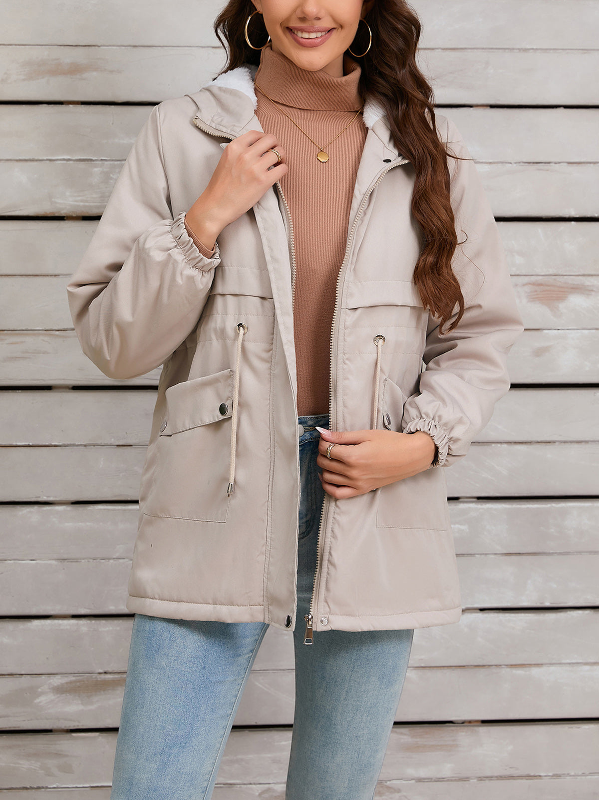 Fashion Hooded Keep Warm Long Sleeve Coat