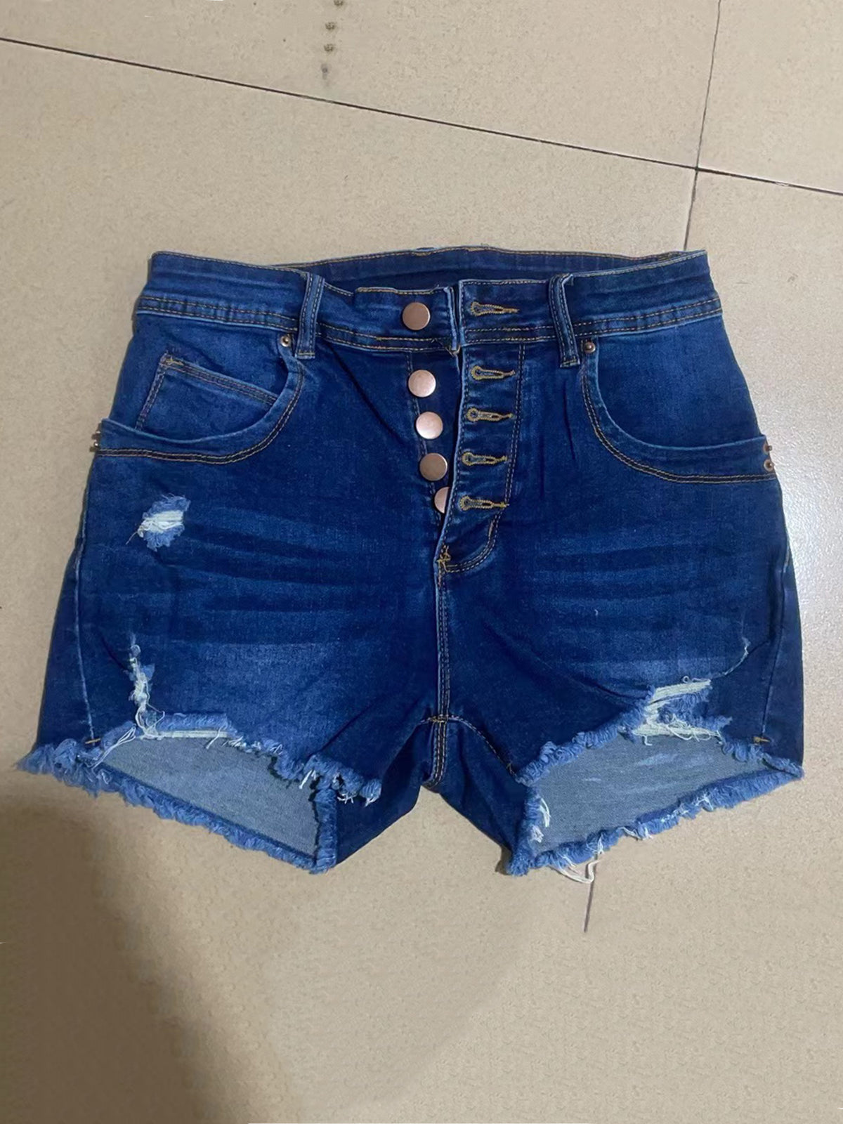 Fashion Stretch Ripped Denim Shorts