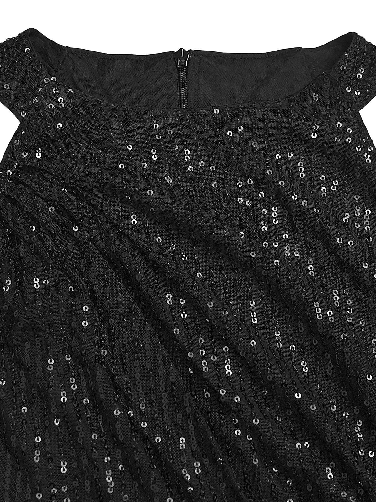 Sexy Sequin Fitted Split Hem Sleeveless Maxi Dress