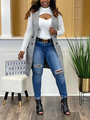 Casual Sleeveless Knit Cardigan Vest Top