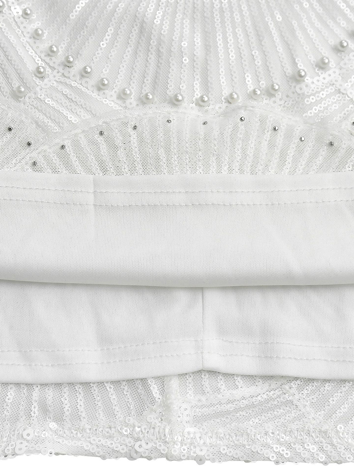 Sexy Pearl Embellished Hollow Slim Mini Dress