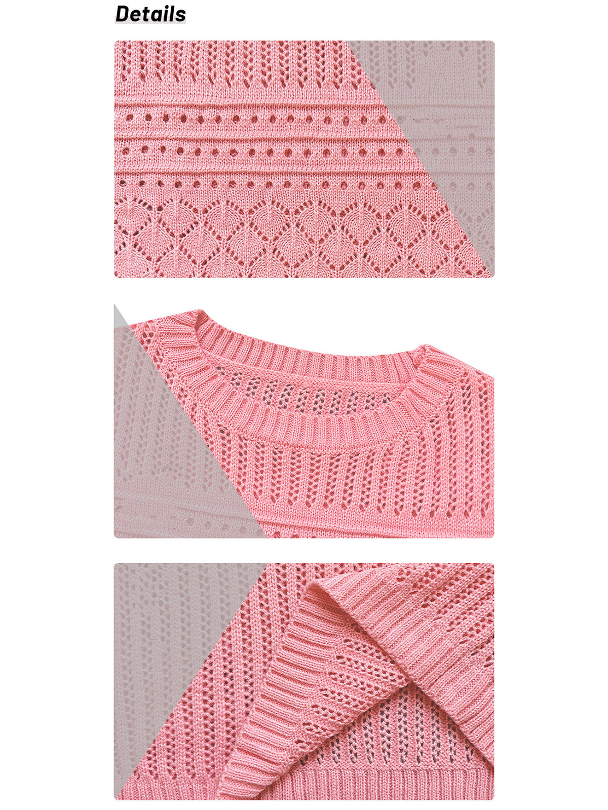 Round Neck Hollow out Knit Sweater