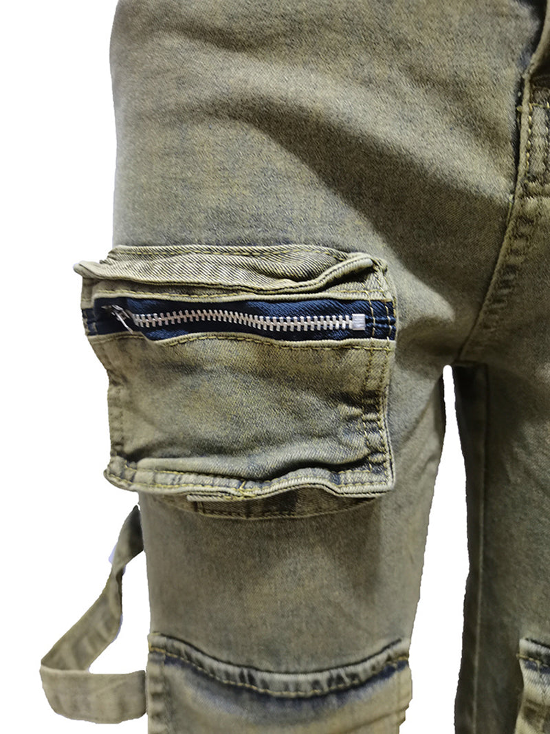 Retro Low Waist Cargo Jeans Pants