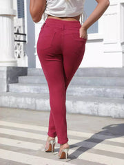 High Waist Pull-On Stretchy Slim Fit Skinny Jeans