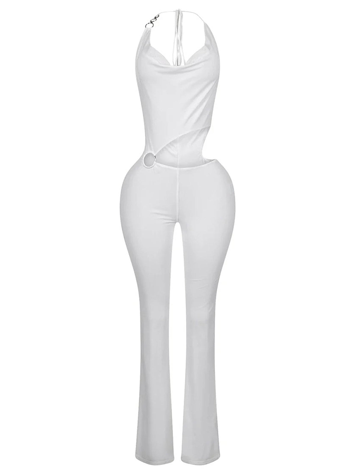 Sexy Hollow Out Halter Regular Jumpsuits