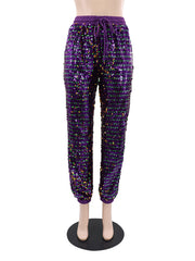 Fashion High Waist Sequin Jogger Pants