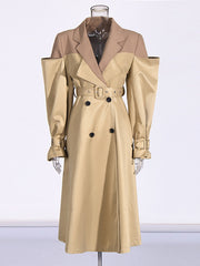 Fashion Double Combined Color Trench Coat