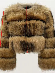 Tiered Fur Look Cropped Jacket-boutique