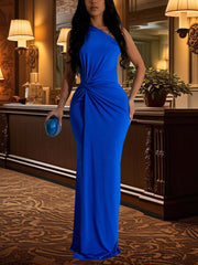 Fashion One Shoulder Slim Evening Dress