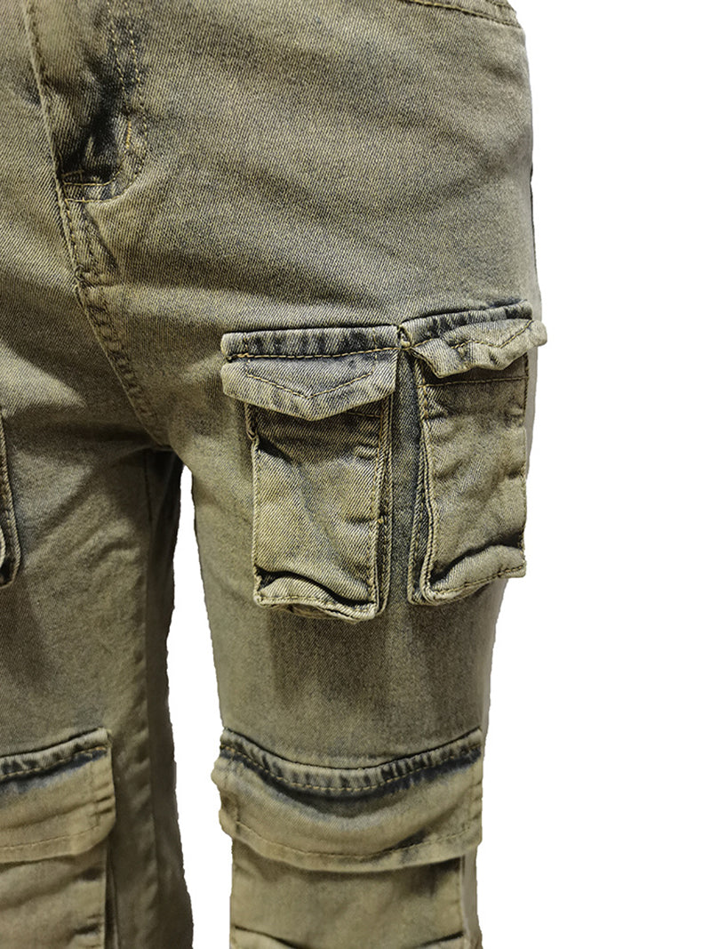 Retro Low Waist Cargo Jeans Pants