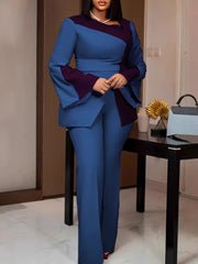 Plus Size Fashion African Print Flare Sleeve Pants Set