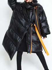 Fashion Asymmetrical Padded Long Coat