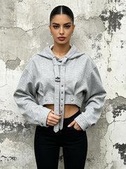Cinched Waist Cropped Sweatshirt-boutique