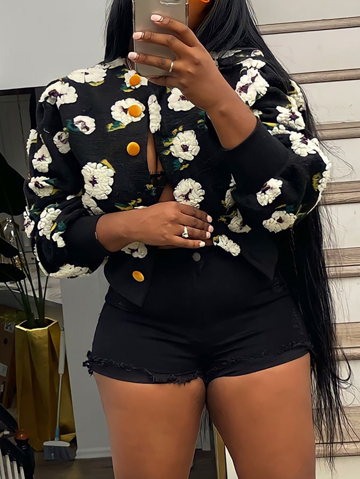 Retro Jacquard Single-breasted Cardigan Coat