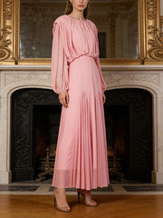 Elegant Ruched High Waist Evening Dress