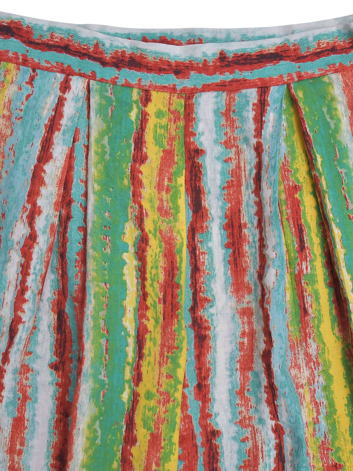 Stripe Print O Neck Half Sleeve Wide Leg Pants Set