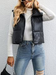 Solid Color Sleeveless Vest Cotton Padded Jacket